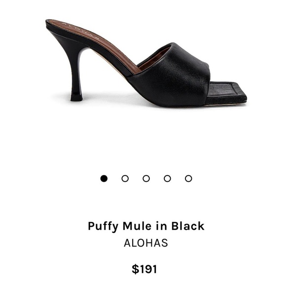 NEW Alohas Black Puffy Mule Size 39 Square Toe Heels - Picture 2 of 12
